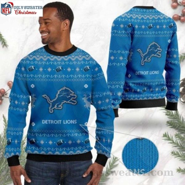Ugly Christmas Sweater With Detroit Lions Logo – Perfect Gift For Him