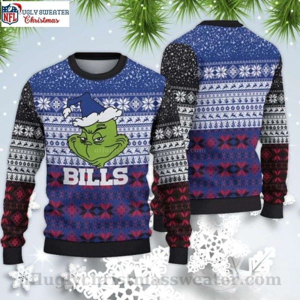 Unique Buffalo Bills Ugly Christmas Sweater – Featuring The Grinch