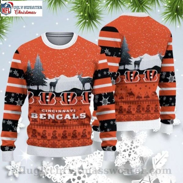 Unique Cincinnati Bengals Gifts – Christmas Reindeers Pattern Sweater