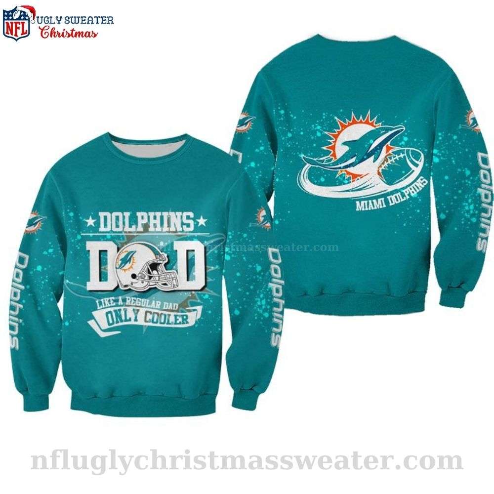 Unique Miami Dolphins Dad Like A Regular Dad Christmas Sweater For Him
