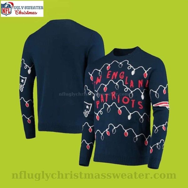 Unique Patriots Christmas Gifts – Foco Navy Graphics Ugly Patriots Sweater