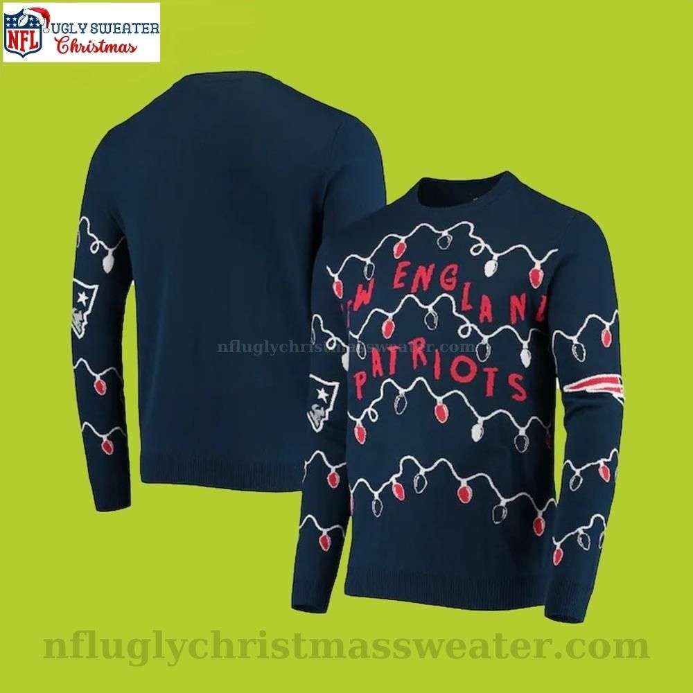 Unique Patriots Christmas Gifts - Foco Navy Graphics Ugly Patriots Sweater