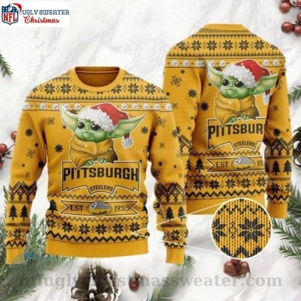 Yoda Sensation – Steelers Baby Yoda Ugly Christmas Sweater