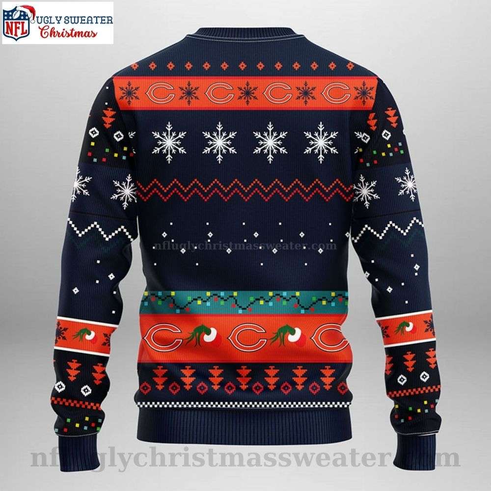 NFL Chicago Bears Light Up Sweater - Celebrate Xmas With Funny Grinch Design