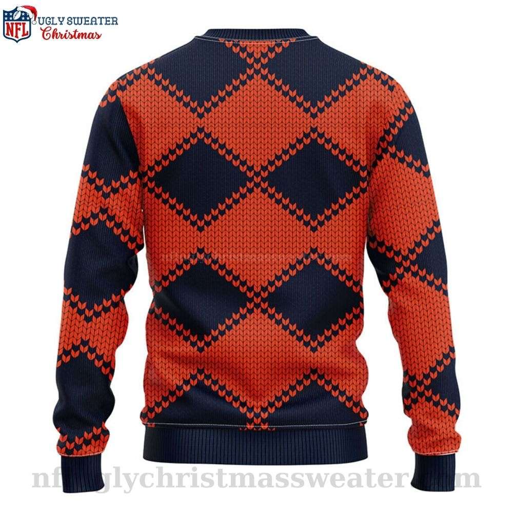 NFL Chicago Bears Ugly Christmas Sweater - Logo Print With Pub Dog