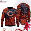 Chicago Bears Xmas Sweater – Logo Print With Diamond Pattern