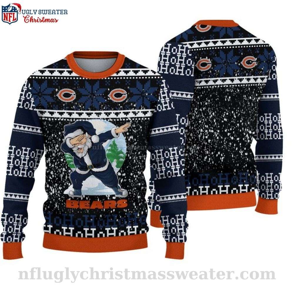 Chicago Bears Xmas Sweater - Spread Holiday Cheer With Dabbing Santa