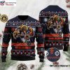 Gifts For Chicago Bears Fans – Ugly Sweater With Logo Print And Snowflake