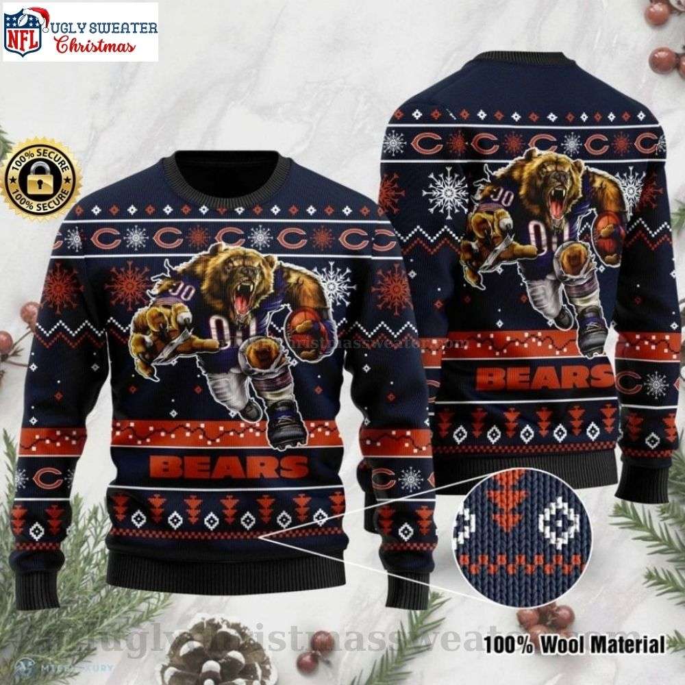 Gifts For Chicago Bears Fans - Team Mascot-themed Ugly Christmas Sweater