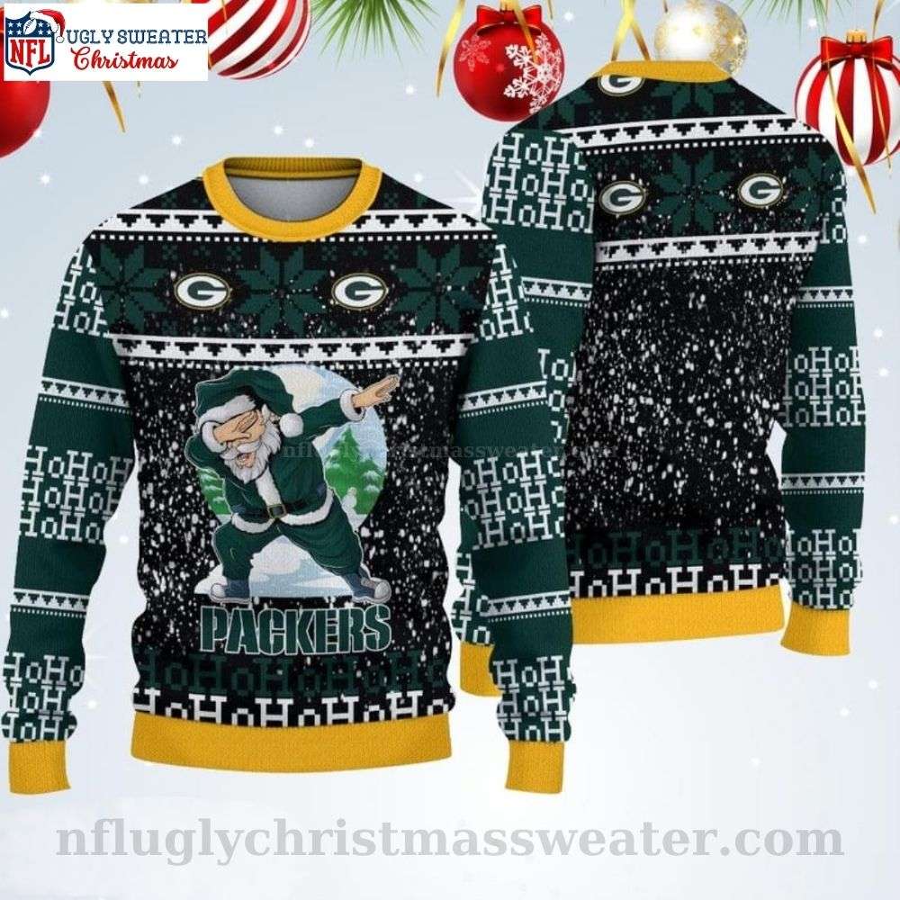 Ho Ho Ho Santa Claus Dabbing - NFL Green Bay Packers Christmas Sweater