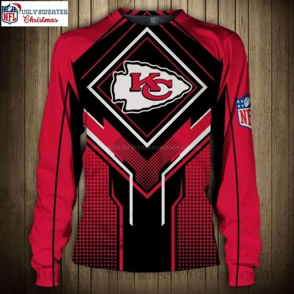 Kansas City Chiefs Gifts For Fans – Black And Red Pattern Ugly Christmas Sweater