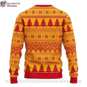 Kansas City Chiefs Logo Ugly Christmas Sweater With Tree Ball Design 2
