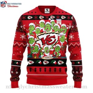 Kansas City Chiefs Ugly Christmas Sweater Festive 12 Grinch Xmas Day Design 1