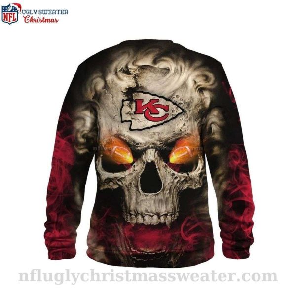 Kansas City Chiefs Ugly Christmas Sweater – Fire Skull Design