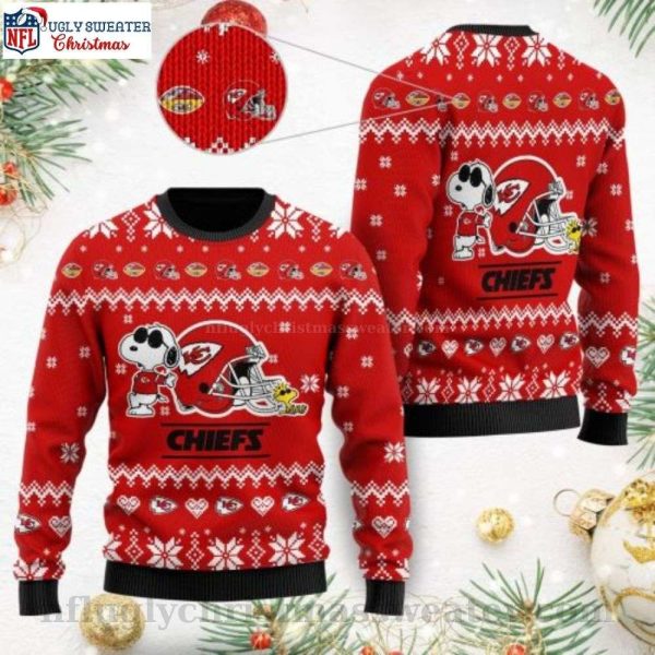 Kansas City Chiefs Ugly Christmas Sweater With The Snoopy Design