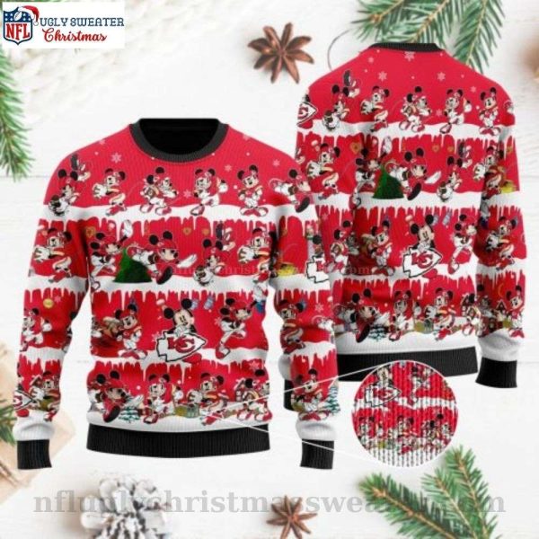 Kc Chiefs Logo Ugly Christmas Sweater With Mickey Play Football