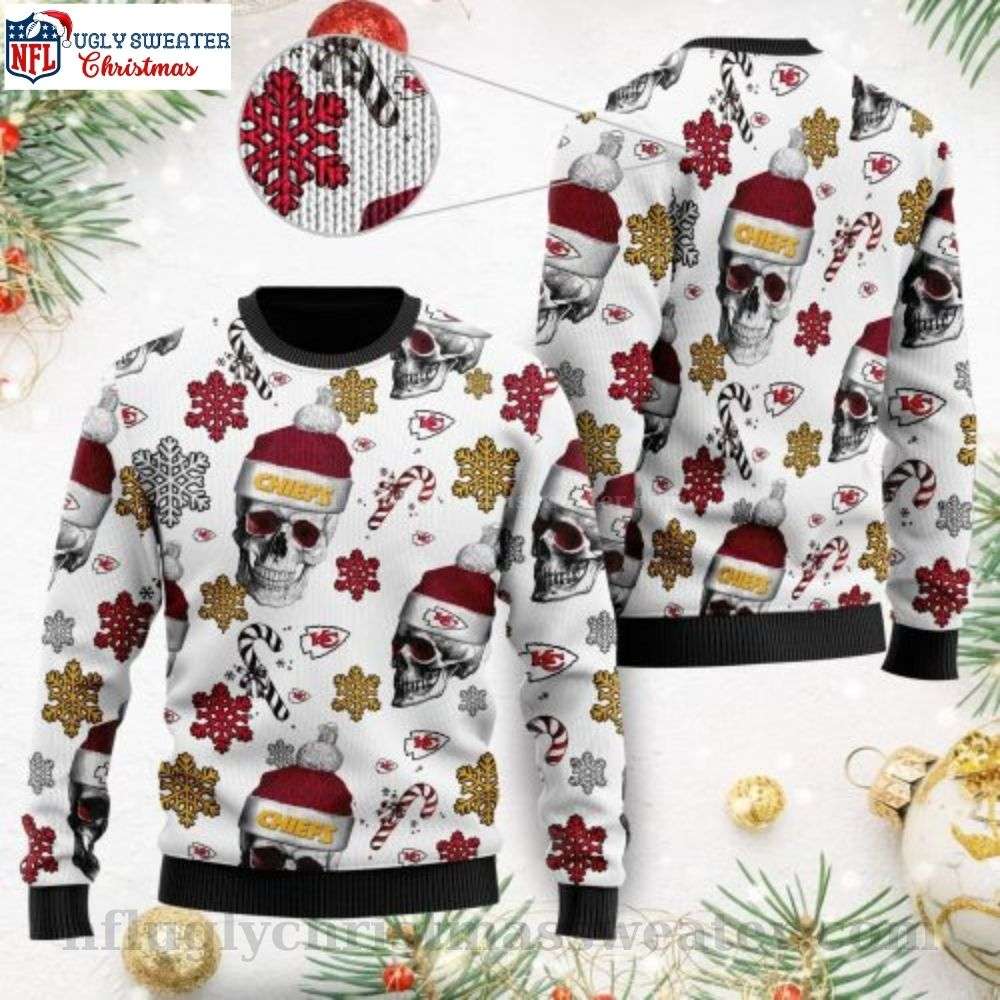 Kc Chiefs Ugly Christmas Sweater With Santa Skulls Design