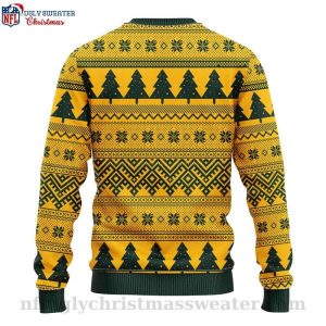 Logo Print And Christmas Light Green Bay Packers Ugly Sweater 2