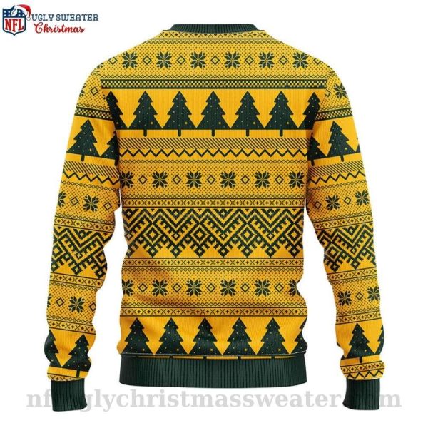 Logo Print And Christmas Light Green Bay Packers Ugly Sweater