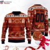 Men’s Chicago Bears Ugly Sweater – Skull Wearing Santa Hat Design