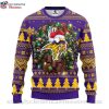 Minnesota Vikings Ugly Christmas Sweater – Purple Soccer Scratch Logo Print