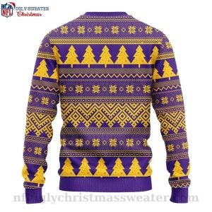 Minnesota Vikings Ugly Christmas Sweater Logo With Christmas Hat Design 2