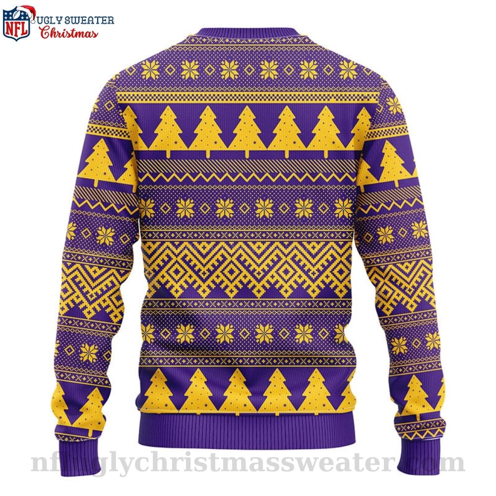Minnesota Vikings Ugly Christmas Sweater - Logo With Christmas Hat Design