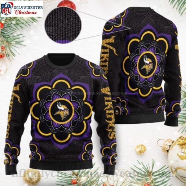 Minnesota Vikings Ugly Christmas Sweater – Mandala Logo Pattern For Him