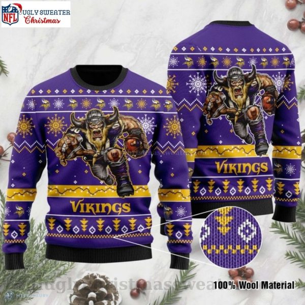 Minnesota Vikings Ugly Christmas Sweater – Players Football Graphic