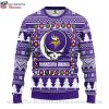 Minnesota Vikings Ugly Christmas Sweater With Yellow Purple Curve Pattern