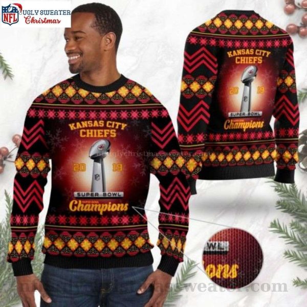 NFL Cup Super Bowl Champions Kansas City Chiefs Ugly Christmas Sweater