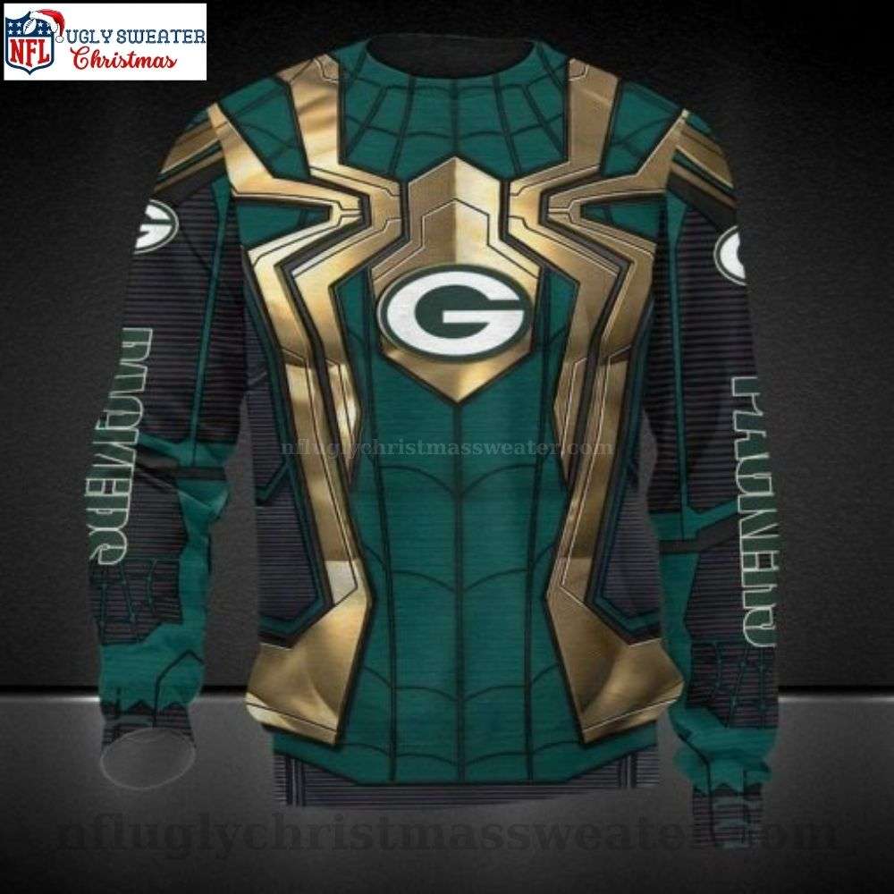 NFL Green Bay Packers Spider-Man Edition Ugly Xmas Sweater
