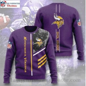 NFL Vikings Ugly Christmas Sweater – Logo Print With Casual Pullover Pattern
