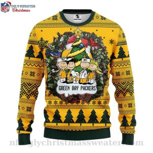 One of a Kind Packers Gift Snoopy Dog Print On Green Bay Packers Ugly Sweater 1