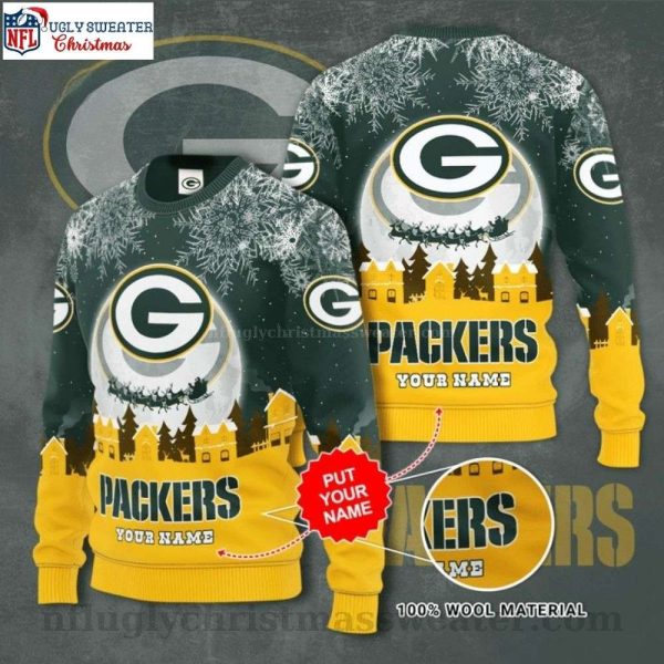 Personalized Packers Passion – Ugly Christmas Sweater With Custom Name