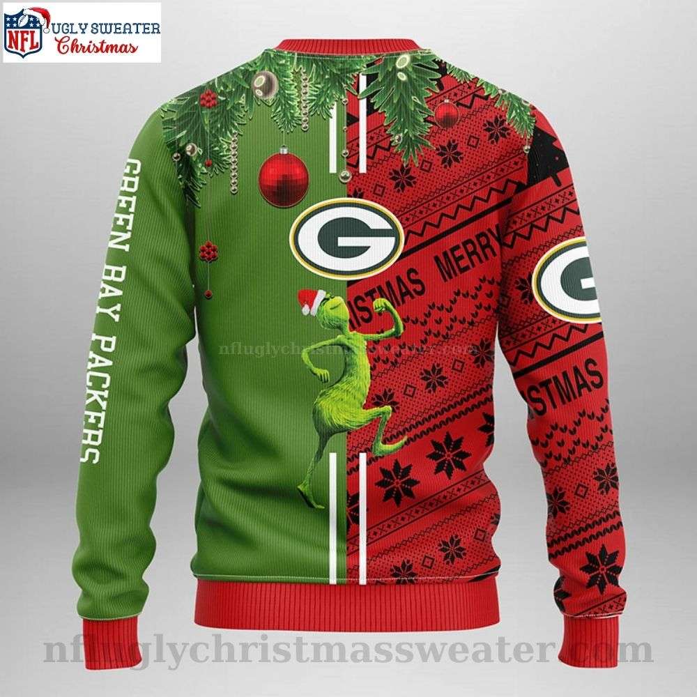Stand Out In Style - Grinch And Scooby-Doo - Packers Ugly Christmas Sweater