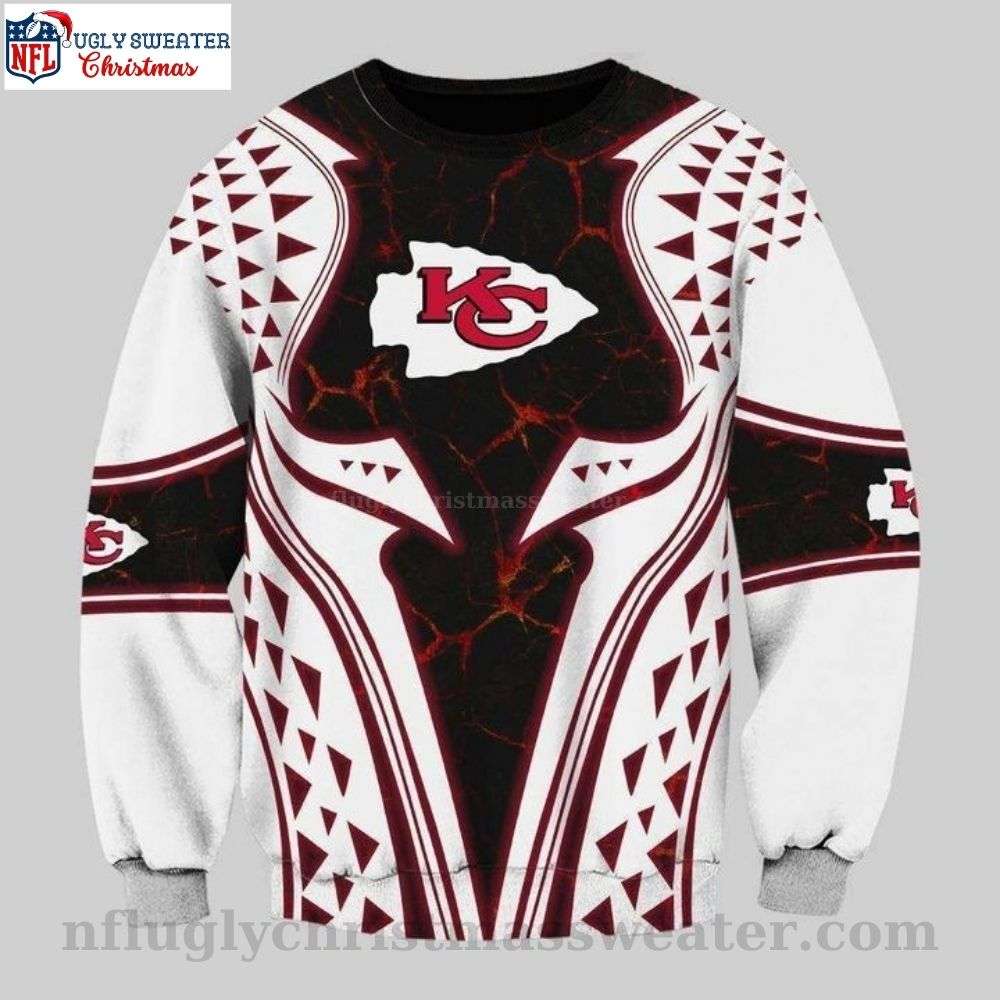 Ugly Christmas Sweater For Chiefs Fans - Red And White Edition