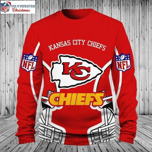 Ugly Christmas Sweater – Kansas City Chiefs Theme With Logo