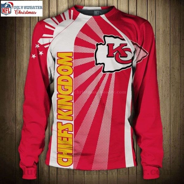 Ugly Christmas Sweater With Kansas City Chiefs Logo And Chiefs Kingdom