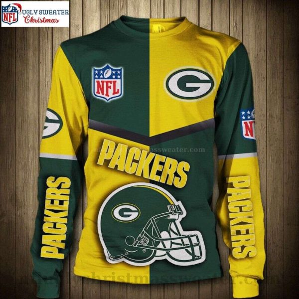 Uniquely Packers – Ugly Sweater With NFL Logo And Green Bay Packers Flair
